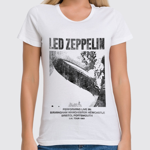 Заказать женскую футболку в Москве. Футболка классическая Led Zeppelin от geekbox - готовые дизайны и нанесение принтов.