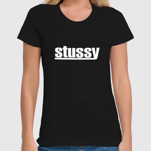 Заказать женскую футболку в Москве. Футболка классическая Stussy от DESIGNER   - готовые дизайны и нанесение принтов.