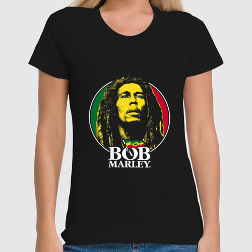 Заказать женскую футболку в Москве. Футболка классическая Bob Marley от inPrintio - готовые дизайны и нанесение принтов.