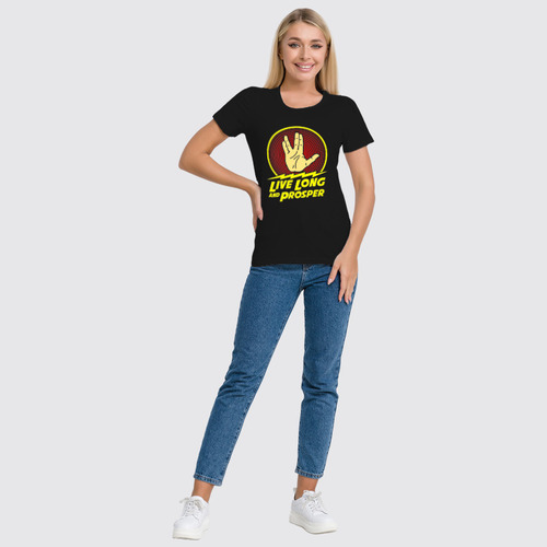 Заказать женскую футболку в Москве. Футболка классическая Live Long And Prosper от geekbox - готовые дизайны и нанесение принтов.