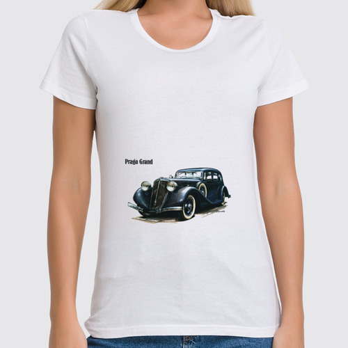 Заказать женскую футболку в Москве. Футболка классическая Ретроавтомобили 4 от Виктор Гришин - готовые дизайны и нанесение принтов.