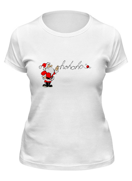Заказать женскую футболку в Москве. Футболка классическая Санта от ZVER  - готовые дизайны и нанесение принтов.
