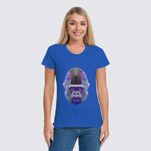 Заказать женскую футболку в Москве. Футболка классическая Полигональная горилла от oldman - готовые дизайны и нанесение принтов.