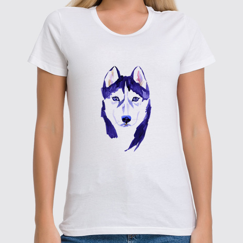 Заказать женскую футболку в Москве. Футболка классическая Собака от THE_NISE  - готовые дизайны и нанесение принтов.
