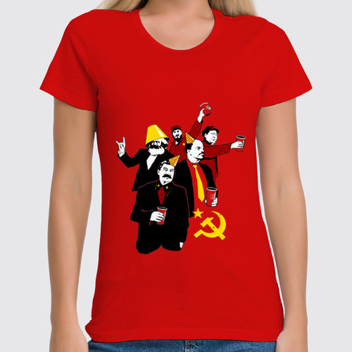 Заказать женскую футболку в Москве. Футболка классическая Коммунистическая вечеринка от printik - готовые дизайны и нанесение принтов.