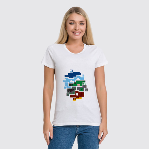 Заказать женскую футболку в Москве. Футболка классическая Minecraft world от AJIUK - готовые дизайны и нанесение принтов.