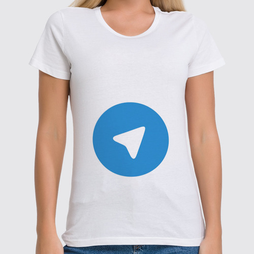 Заказать женскую футболку в Москве. Футболка классическая Логотип Telegram от YellowCloverShop - готовые дизайны и нанесение принтов.