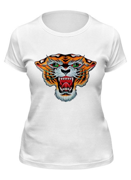 Заказать женскую футболку в Москве. Футболка классическая Tiger Old School от shap - готовые дизайны и нанесение принтов.