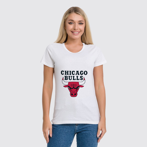 Заказать женскую футболку в Москве. Футболка классическая Chicago Bulls от Виктор Гришин - готовые дизайны и нанесение принтов.