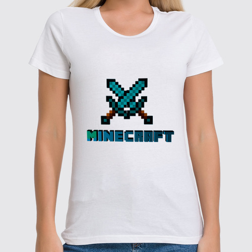 Заказать женскую футболку в Москве. Футболка классическая Minecraft - Майнкрафт от Savara - готовые дизайны и нанесение принтов.