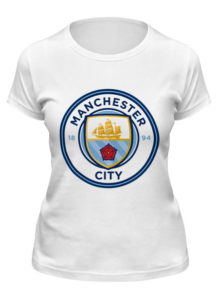 Заказать женскую футболку в Москве. Футболка классическая Manchester City от Polilog - готовые дизайны и нанесение принтов.