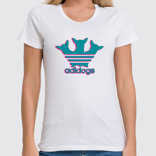 Заказать женскую футболку в Москве. Футболка классическая Adidogs от balden - готовые дизайны и нанесение принтов.