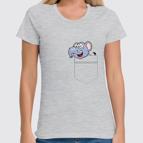 Заказать женскую футболку в Москве. Футболка классическая Слонёнок от Zamula - готовые дизайны и нанесение принтов.