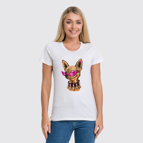 Заказать женскую футболку в Москве. Футболка классическая Розовые очки от T-shirt print  - готовые дизайны и нанесение принтов.