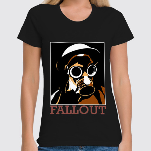 Заказать женскую футболку в Москве. Футболка классическая Fallout game от Leichenwagen - готовые дизайны и нанесение принтов.