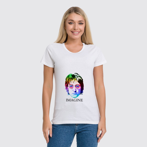 Заказать женскую футболку в Москве. Футболка классическая "John Lennon" от Fedor - готовые дизайны и нанесение принтов.