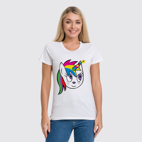 Заказать женскую футболку в Москве. Футболка классическая Единорог (unicorn) от trugift - готовые дизайны и нанесение принтов.