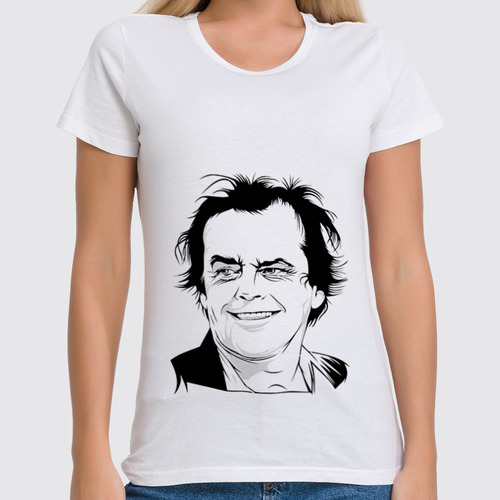 Заказать женскую футболку в Москве. Футболка классическая Jack Nicholson от priceless - готовые дизайны и нанесение принтов.