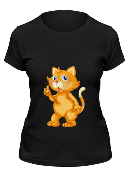 Заказать женскую футболку в Москве. Футболка классическая Рыжий кот от Yaroslava - готовые дизайны и нанесение принтов.