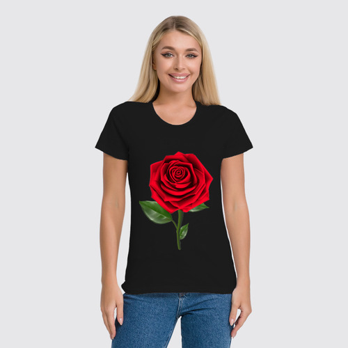 Заказать женскую футболку в Москве. Футболка классическая Красни роза от Hakob Hakob - готовые дизайны и нанесение принтов.
