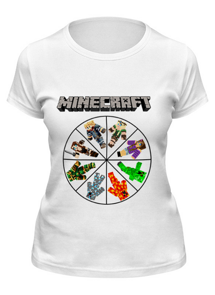 Заказать женскую футболку в Москве. Футболка классическая Minecraft  от торгаш - готовые дизайны и нанесение принтов.