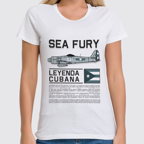 Заказать женскую футболку в Москве. Футболка классическая Sea Fury от Рустам Юсупов - готовые дизайны и нанесение принтов.