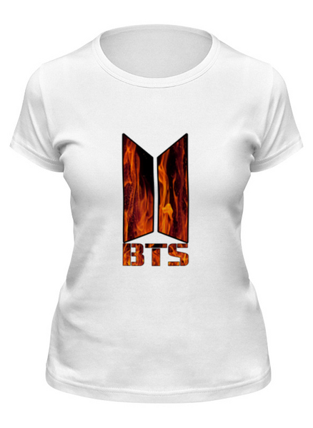 Заказать женскую футболку в Москве. Футболка классическая Группа BTS от THE_NISE  - готовые дизайны и нанесение принтов.