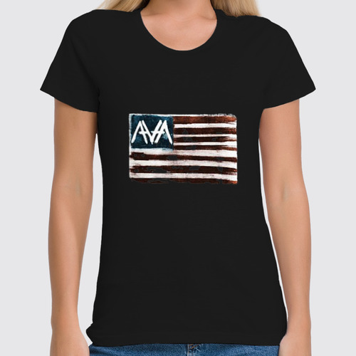 Заказать женскую футболку в Москве. Футболка классическая Flag Banner AvA от slider - готовые дизайны и нанесение принтов.
