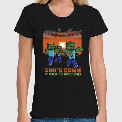 Заказать женскую футболку в Москве. Футболка классическая Зомби от PrintGamer  - готовые дизайны и нанесение принтов.