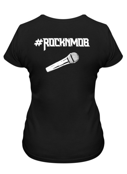 Заказать женскую футболку в Москве. Футболка классическая Rocknmob - вокалист от accs@rocknmob.com - готовые дизайны и нанесение принтов.