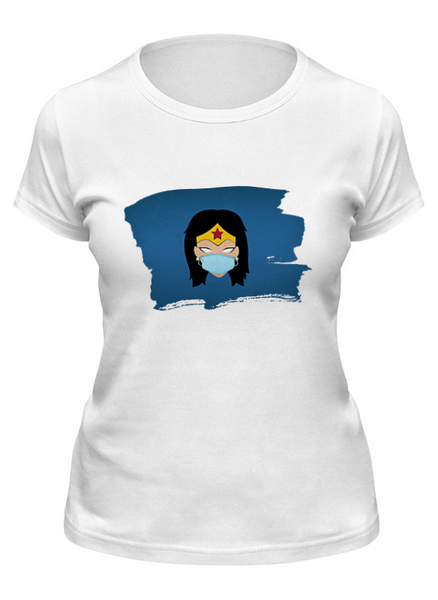 Заказать женскую футболку в Москве. Футболка классическая Чудо-женщина (Коллекция: Герои носят маски) от GeekFox  - готовые дизайны и нанесение принтов.