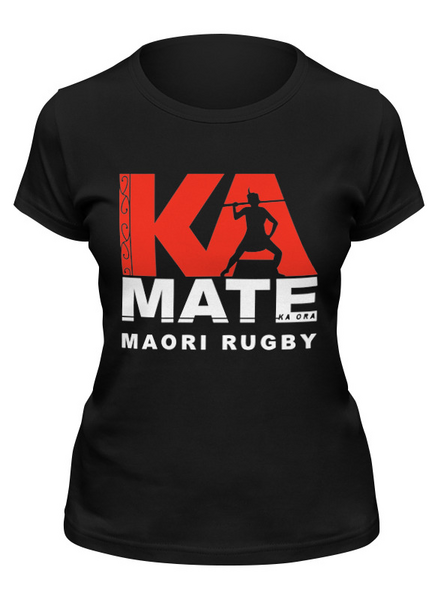 Заказать женскую футболку в Москве. Футболка классическая Maori Rugby от Rugby  Man - готовые дизайны и нанесение принтов.