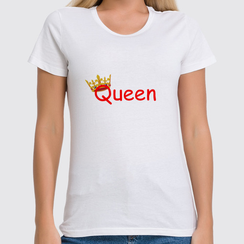 Заказать женскую футболку в Москве. Футболка классическая Queen от dosiks97 - готовые дизайны и нанесение принтов.