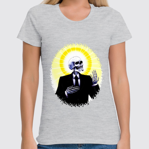 Заказать женскую футболку в Москве. Футболка классическая Holy Skeleton от Leichenwagen - готовые дизайны и нанесение принтов.