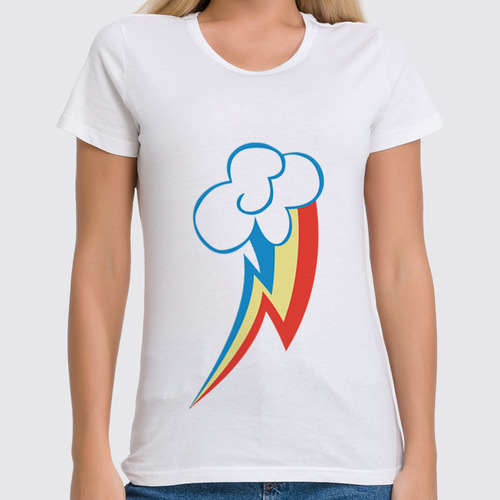 Заказать женскую футболку в Москве. Футболка классическая Rainbow Dash / Рейнбоу Дэш от crash - готовые дизайны и нанесение принтов.
