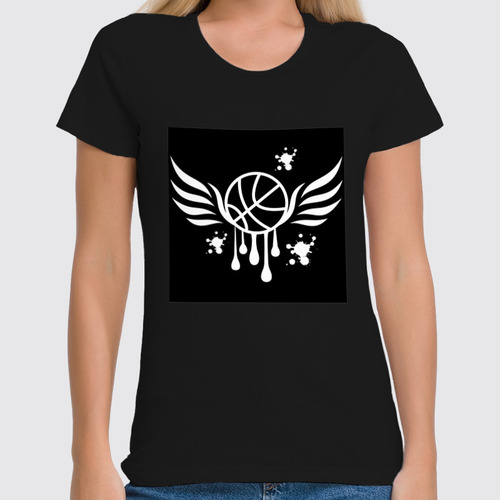 Заказать женскую футболку в Москве. Футболка классическая Баскетбольный мяч от karpicloudnew@gmail.com - готовые дизайны и нанесение принтов.