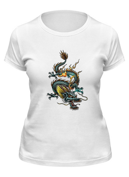 Заказать женскую футболку в Москве. Футболка классическая Китайский дракон от byromul - готовые дизайны и нанесение принтов.