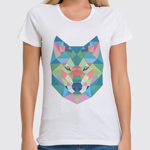 Заказать женскую футболку в Москве. Футболка классическая Волк (Wolf) от trugift - готовые дизайны и нанесение принтов.