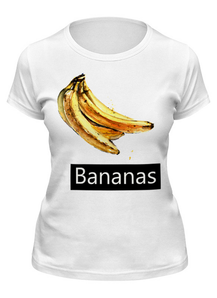 Заказать женскую футболку в Москве. Футболка классическая Желтые бананы от Виктория  - готовые дизайны и нанесение принтов.