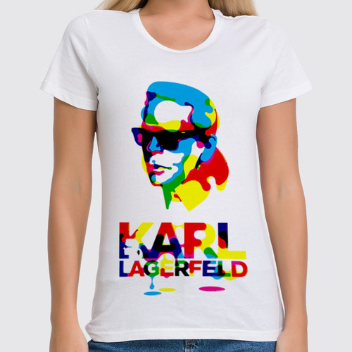Заказать женскую футболку в Москве. Футболка классическая Karl Lagerfeld от Leichenwagen - готовые дизайны и нанесение принтов.
