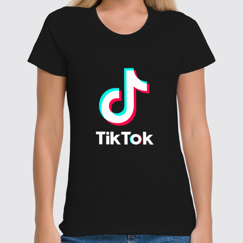 Заказать женскую футболку в Москве. Футболка классическая TikTok  от DESIGNER   - готовые дизайны и нанесение принтов.