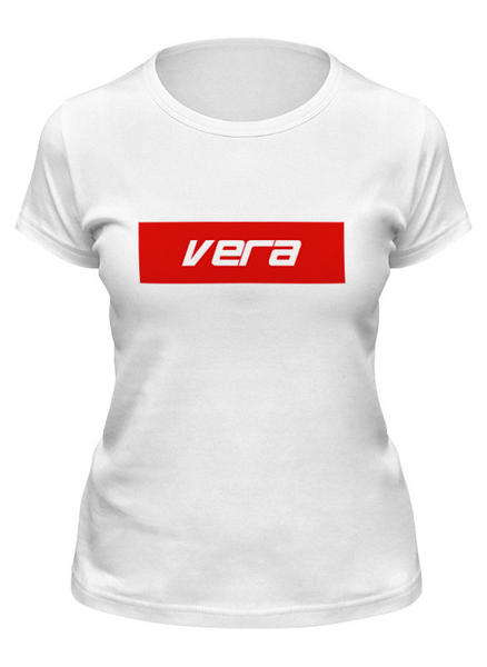 Заказать женскую футболку в Москве. Футболка классическая Имя Vera от THE_NISE  - готовые дизайны и нанесение принтов.
