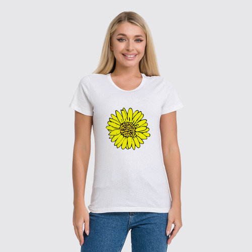 Заказать женскую футболку в Москве. Футболка классическая sunflower  от Ольга  - готовые дизайны и нанесение принтов.
