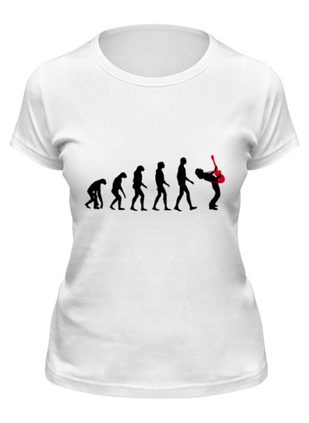 Заказать женскую футболку в Москве. Футболка классическая Эволюция от Zamula - готовые дизайны и нанесение принтов.