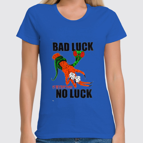 Заказать женскую футболку в Москве. Футболка классическая Bad Luck от Leichenwagen - готовые дизайны и нанесение принтов.