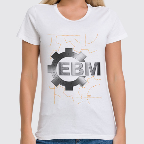 Заказать женскую футболку в Москве. Футболка классическая EBM / Electronic Body Music от OEX design - готовые дизайны и нанесение принтов.