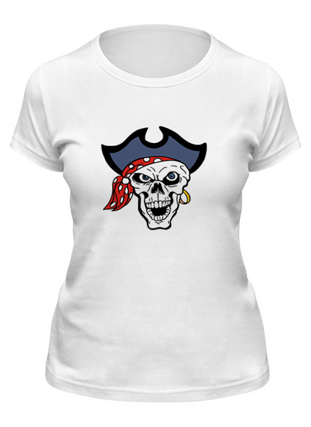 Заказать женскую футболку в Москве. Футболка классическая Пират от THE_NISE  - готовые дизайны и нанесение принтов.
