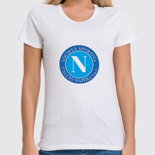 Заказать женскую футболку в Москве. Футболка классическая Calcio Napoli от THE_NISE  - готовые дизайны и нанесение принтов.