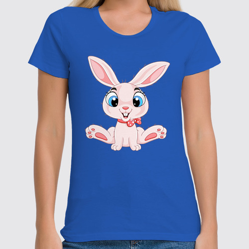 Заказать женскую футболку в Москве. Футболка классическая Розовый кролик от skynatural - готовые дизайны и нанесение принтов.