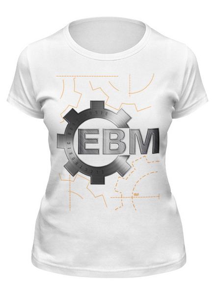 Заказать женскую футболку в Москве. Футболка классическая EBM / Electronic Body Music от OEX design - готовые дизайны и нанесение принтов.